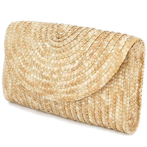 Straw Clutch Purses For Women Summer Beach Handbags, Wedding