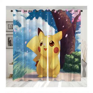 Pokemon Pikachu Curtain Blackout Polyester Fiber Living
