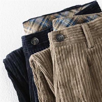7610 Men Corduroy Pants Casual Classic All-Match Pleated Loo