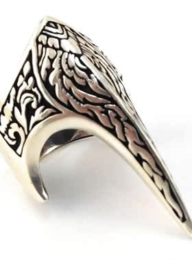 Irreguler Thumb Ring Antique Carved Pattern Knuckle Anillo M