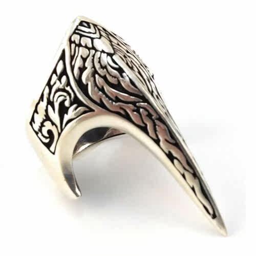 Irreguler Thumb Ring Antique Carved Pattern Knuckle Anillo M