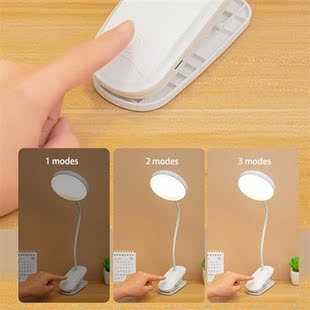 Desk Lamp USB Rechargeable Table Lamp With Clip Bed Reading