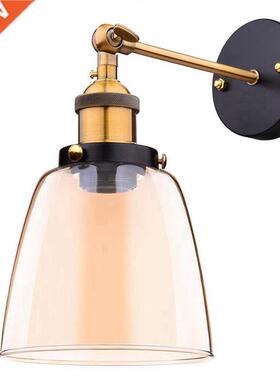 Attic retro wall lamp oval transparent glass design wall