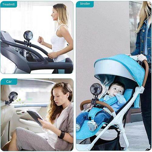 Handheld Fan 3 Speed Portable Clip on Stroller Fan Battery