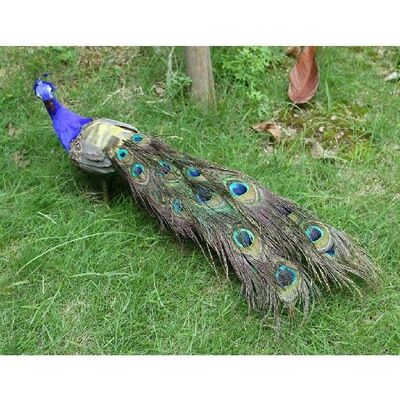 Ornamen Dekorasi Taman Burung Merak Bulu Buatan Seperti