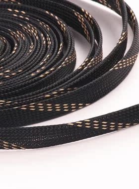 10M Black Gold 15mm Diameter Wire Cable Protecting PET Nylon