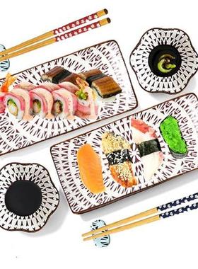 Ceramic Sushi Serving Tray Sets 2, 8 Pieces Japanese Style