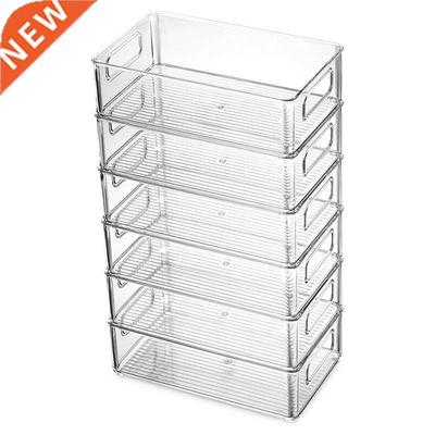 6Pcs Refrigerator Organizer Bins Stackable Fridge Organizers
