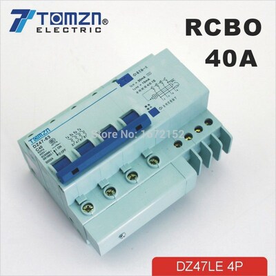 4P 40A DZ47LE 400V~ Residual MCB current Circuit breaker wit