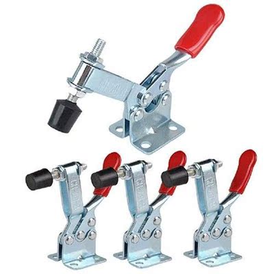 4Pcs Hand Tool Toggle Clamp 201B Antislip Red Horizontal