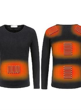 M-4XL Men Electric USB Heating Thermal Underwear Set Shirt