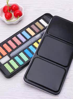 12/18/24 Solid Watercolor Paint Set Portable Drawing Brush A