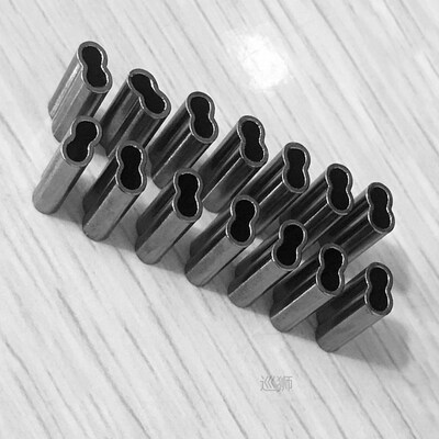 300pcs Double Barrel Oval Copper Tubes Crimping Leader Sleev