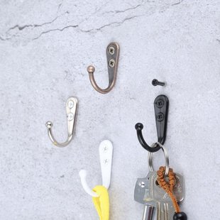5Pcs Single Prong Hook Wall Mounted Cloth Hanger Hook for Co