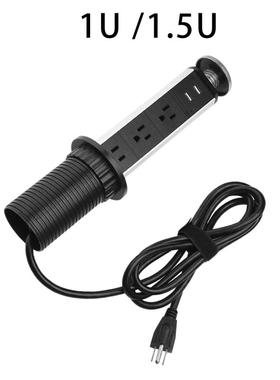 Hidden Electrical Pull up Plug Socket 3 Plugs 2 Charge USB