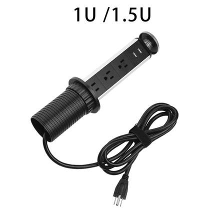Hidden Electrical Pull up Plug Socket 3 Plugs 2 Charge USB
