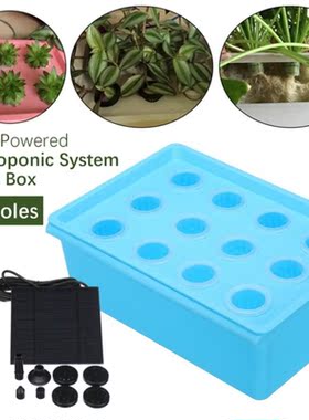 Soilless 12-Hole Solar Panel Water Hydroponic System Kit Gro