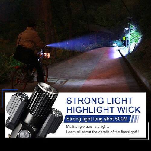 USB Bicycle Headlight Bike Head Light Front Lamp Cactus