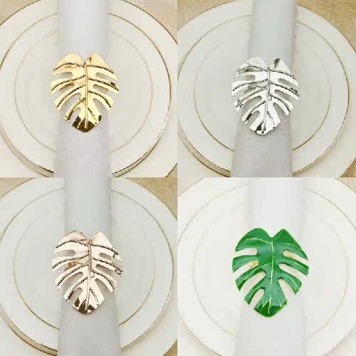 Green Leaf Napkin Rings Set Leaves Napkin Ring Holders