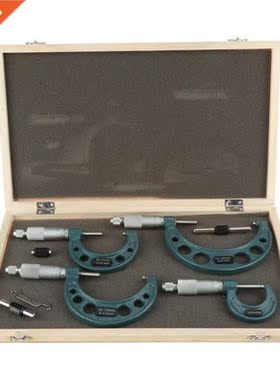 4pcs 0-100mm Outside Micrometers Thickness Gauge Measuring C