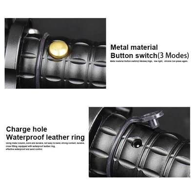 Self Defense Telescopic Baton Flashlight Rechargeable Q5 LED