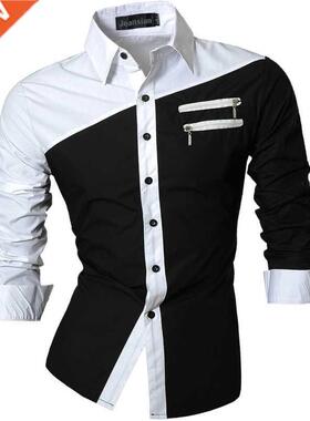 jeansian Spring Autumn Features Shirts Men Casual Long Sleev