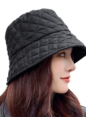 Sparsil Women Autumn Winter Foldable Bucket Hats Solid Latti