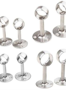 2 Pcs Stainless Steel Wardrobe Pipe Lever Wall Mounted