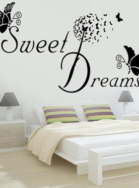 1pcs Sweet Dreams Wall Paste Romantic Letters Butterfly Viny
