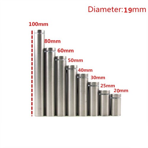 10PCS Glass Fasteners Diameter 19mm Stainless Steel Acrylic