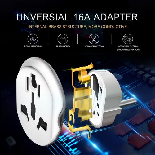 1 9Pcs 16A EU Adapter Universal Adapters AC Power Socket Eu