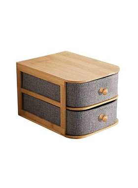 K1KF 2/3 Layers Bamboo Wood Oxford Cloth Drawer Storage Box