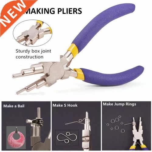 1PC Carbon Steel Jewelry Pliers 6-in-1 Bail Making Pliers DI