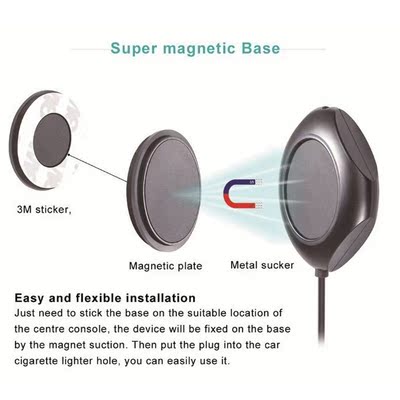 LCD SD Magnet Wireless Bluetooth Handsfree Vehicle Bluetooth