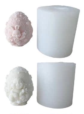 3D Easter Candle Mold DIY Egg Bunny Silicone Clay Soap