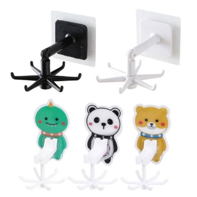 360 Degrees Rotated Kitchen Hooks Self Adhesive 6 Hooks Home