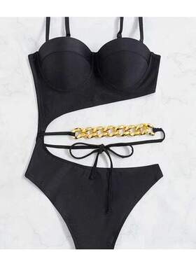 Peachtan Pink Striped One Piece Swimsuit Women High Cut Bath