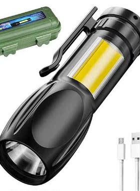Portable LED COB Flashlight 200LM Mini Pocket Torch Lantern