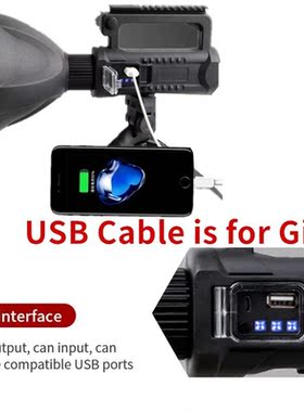 Powerful LED Flashlight Portable XHP70 Torch USB Rechargeabl