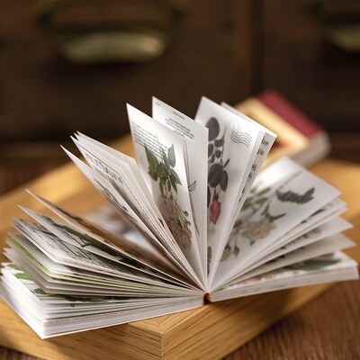 100 sheets Retro plant mushroom gilding translucent Memo Pad