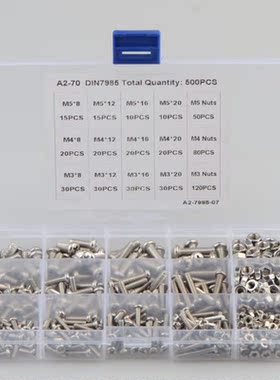 500pcs/set Cross Recessed Pan Round Head Screws Set M3 M4 M5