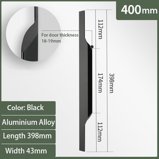 Black Hidden Cabinet Handle Aluminium Alloy Kitchen Handle D