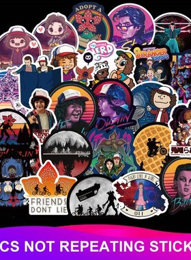 50pcs/Pack Stranger Things ers Waterproof Skateboard Suitcas