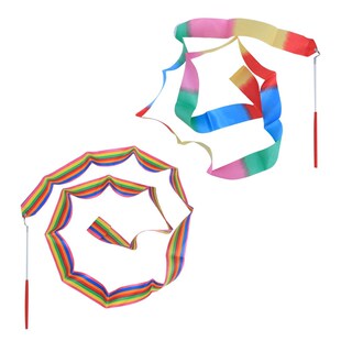 2 Pcs 2M Gymnastics Ribbons Lightweight Twirling Ribbon Stic