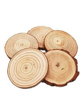 100pcs 5-6cm Natural Wood Slices Round Rustic Slabs for