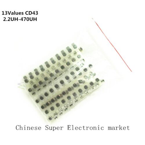 130PCS 13Values CD43 SMD Power Inductor Assortment Kit 2.2UH