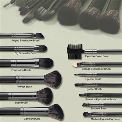 13 Pcs Makeup Brushes Set with Podwer Puff Foundation Blush