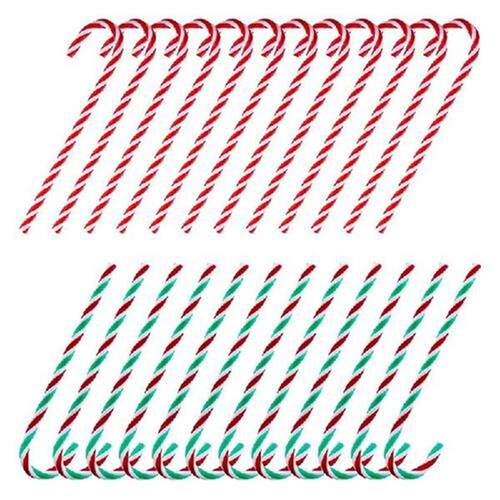 HOT SALE 48Pcs Christmas Plastic Fake Candy Canes Twisted