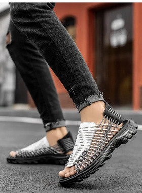 Summer Men's  Sandals Hand Woven Sandals Comfortable