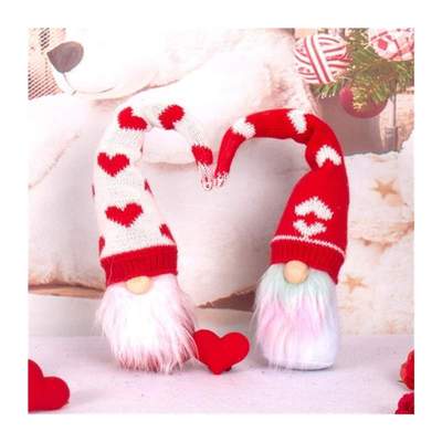 Valentines Day Gnome Doll Handmade Elf Figurine for Girlfrie